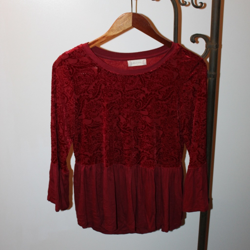 Altar'd State Crushed Velvet Blouse